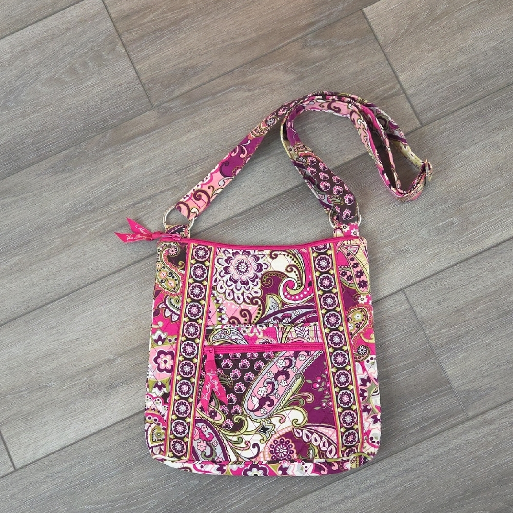 Vera Bradley Vibrant Pink Paisley Very Berry Crossbody Bag